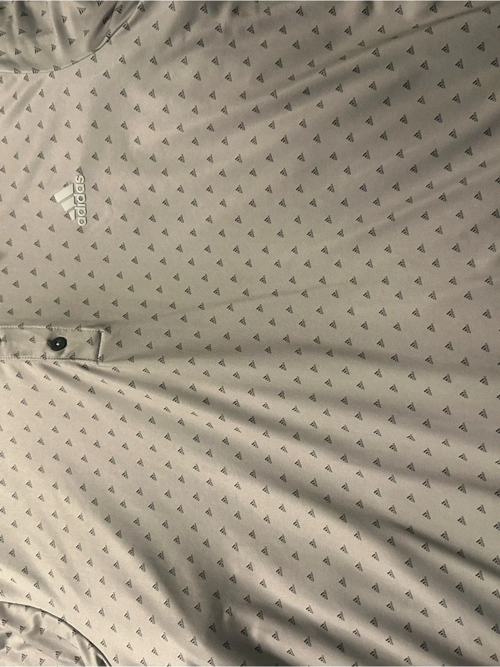 adidas Light Gray Polo with Micro Triangle Logo Pattern
